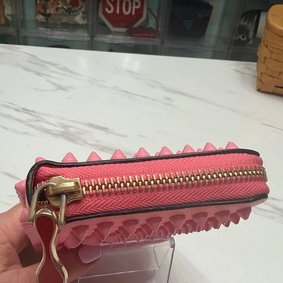 Christian Louboutin Studded Zip-Around Wallet - Pink - Picture 3 of 14